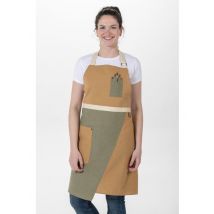 Tablier femme plastron asymétrique ocre 55% Polyester 45% Coton - MyLookPro