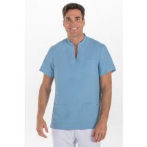 Blouse médicale unisexe microfibre denim bleu 100% Polyester - MyLookPro