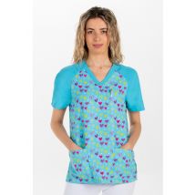 Blouse médicale unisexe coeur bleu 100% Polyester - MyLookPro