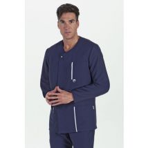 Veste homme à manches longues patte de boutonnage marine 100% Polyester