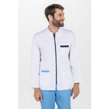 Veste homme à manches longues zippée contrastée bleue 67% Polyester 33% Coton