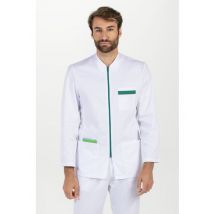 Veste homme à manches longues zippée contrastée verte 67% Polyester 33% Coton