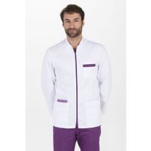 Veste homme à manches longues zippée contrastée violette 67% Polyester 33% Coton