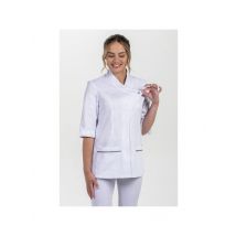 Blouse femme croisée à manches 3/4 blanche 67% Polyester 33% Coton - MyLookPro