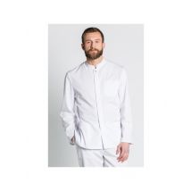 Veste homme à manches longues avec boutons pression blanche 100% Polyester