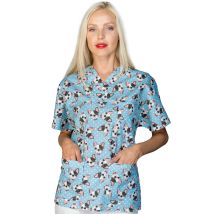 Tunique médicale unisexe à manches courtes Blue Dog 100% Coton - MyLookPro