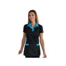 Tablier pour femme Trinidad noir + turquoise 100% Polyester