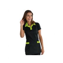 Tablier pour femme Trinidad noir + vert pomme 100% Polyester