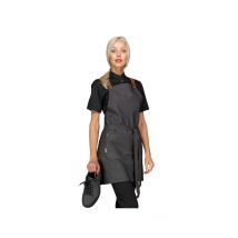 Tablier Mexicain femme avec poche centrale Jeans noir 100% Cotron