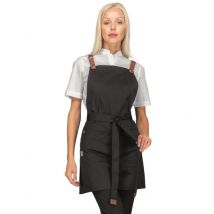 Tablier Mexicain court femme avec poche centrale noir 100% Polyester - MyLookPro