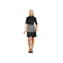 Robe de travail femme à manches courtes Venezia + Tablier Noir/gris 65% Polyester 35% Coton