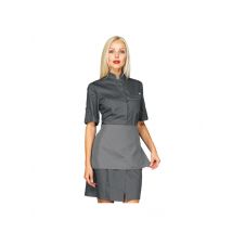 Robe de travail femme à manches courtes Venezia + Tablier gris 65% Polyester 35% Coton - MyLookPro