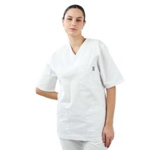 Tunique blanche unisexe col croisé Lisbonne - MyLookPro