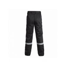 Pantalon agent de sécurité noir avec bandes retro
