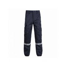 Pantalon agent de sécurité incendie bleu marine avec bandes retro - MyLookPro