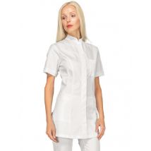 Tunique médicale blanche Coton Stretch manches courtes Isacco - MyLookPro