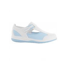 Chaussure médicale blanche et bleu SRC antistatique en lycra Safety Jogger - MyLookPro