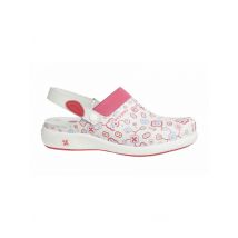 Sabot professionnel en cuir imprimé rose Doria Oxypas - MyLookPro