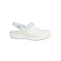 Sabot professionnel en cuir blanc et bleu Doria Oxypas