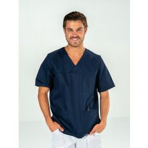 Casaque médicale Homme bleu marine manches courtes JULES - MyLookPro