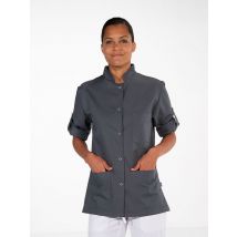 Tunique médicale femme manches longues réglables Gris FABIENNE - MyLookPro
