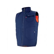 Body-warmer de travail Haute visibilité orange hivi et bleu - MyLookPro