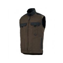 Gilet de travail multipoches Bodywarmer marron et noir - MyLookPro
