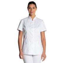 Blouse blanche courte Col Mao - MyLookPro