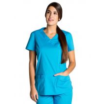 Blouse tunique médicale bleu turquoise stretch - MyLookPro