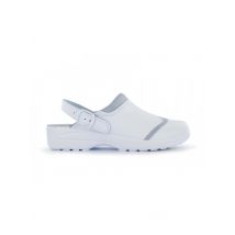 Sabot souple de travail en cuir blanc et gris Nord'ways - MyLookPro