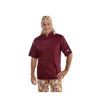 Veste de cuisine Bordeaux à manches courtes - MyLookPro