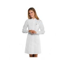 Blouse blanche médicale Femme poignets tricot - MyLookPro