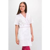 Blouse professionnelle esthétique blanche et rose