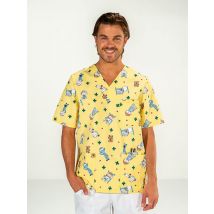 Casaque pédiatrie Homme manches courtes Jaune motifs JULES - MyLookPro