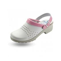 Sabot suédois de travail Prima Blanc et rose SRC Nordways - MyLookPro