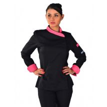 Veste de cuisine Femme noire et rose à manches longues - MyLookPro