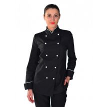 Veste de cuisine noire et blanche pour Femme - MyLookPro