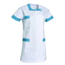 Tunique aide-soignante asymétrique BERNY blanc et bleu - MyLookPro