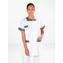 Tunique infirmière manches courtes blanc gris BERNY - MyLookPro