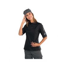Veste de cuisine noire pour Femme à manches courtes - MyLookPro