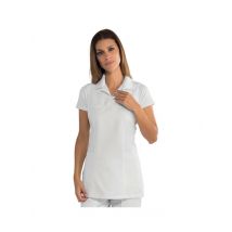 Tunique médicale blanche sans manches Trinidad Tissu microfibre