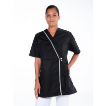 Tunique kimono esthéticienne à manches courtes AMBRE Noir