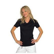 Tee-Shirt Femme Noir Manches Courtes 100% Coton - MyLookPro