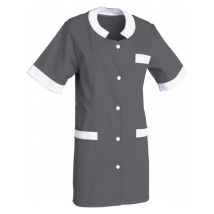 Tunique médecin femme manches courtes MARTHE gris/blanc - MyLookPro