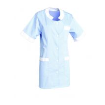 Tunique médecin manches courtes MARTHE Bleu ciel/blanc - MyLookPro