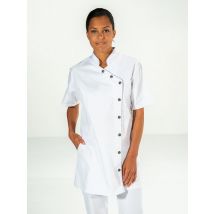 Tunique médicale asymétrique Odile blanc/gris - MyLookPro