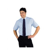 Chemise Unisexe Manches Courtes Blanc Rayé Bleu - MyLookPro
