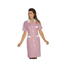 Blouse De Travail Manches Courtes Positano Rayé Rose Blanc - MyLookPro