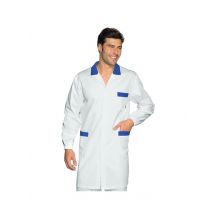 Blouse Médicale Homme Toronto Blanc Bleu Cyan 100% Coton