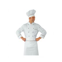 Veste Chef Cuisinier Prestige Blanc Liseré tricolore 100% Coton